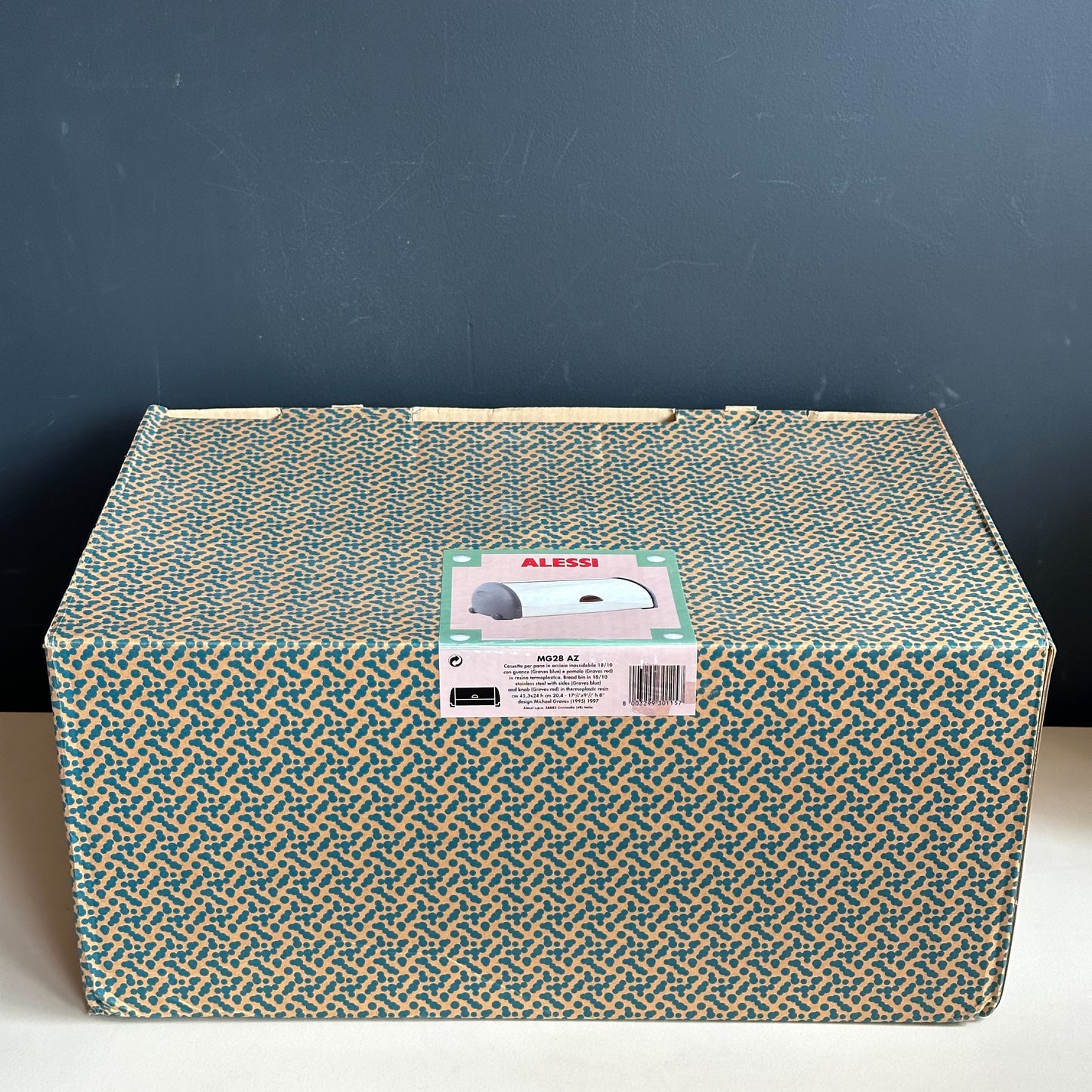 Vintage Alessi x Michael Graves Bread Box original packaging