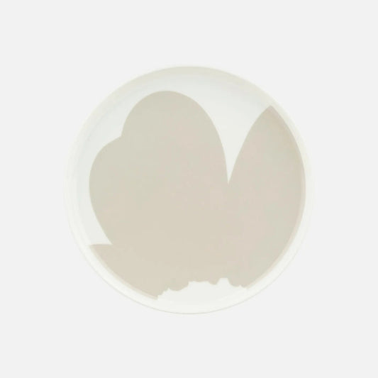 Marimekko Iso Unikko Plate in white stoneware and straw