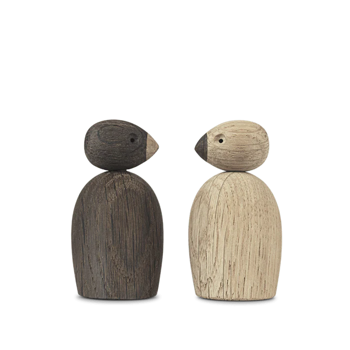 Kay Bojesen Birds - Sparrows - Wooden Figurines, Set of 2