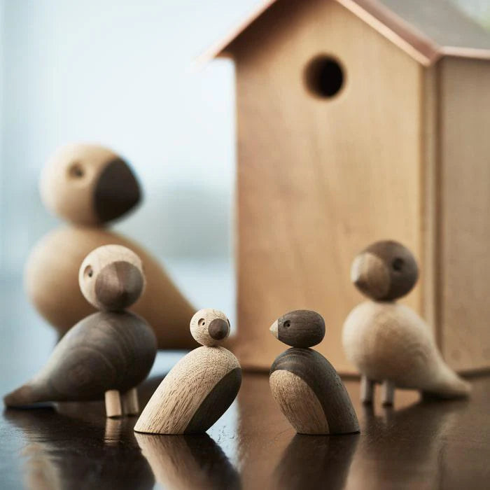 Kay Bojesen Birds - Sparrows - Wooden Figurines, Set of 2
