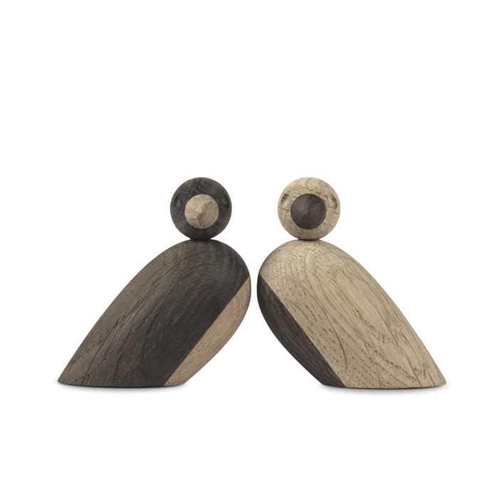 Kay Bojesen Birds - Sparrows - Wooden Figurines, Set of 2