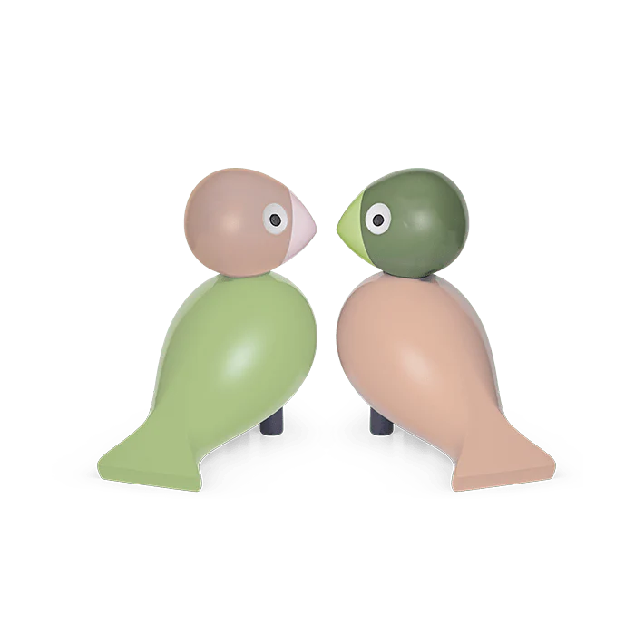 Kay Bojesen Love Birds Light Green & Rose