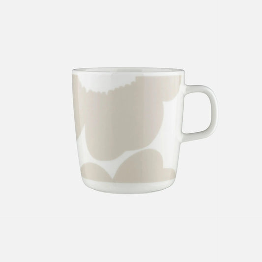 Marimekko Iso Unikko Mug, white stoneware with straw design