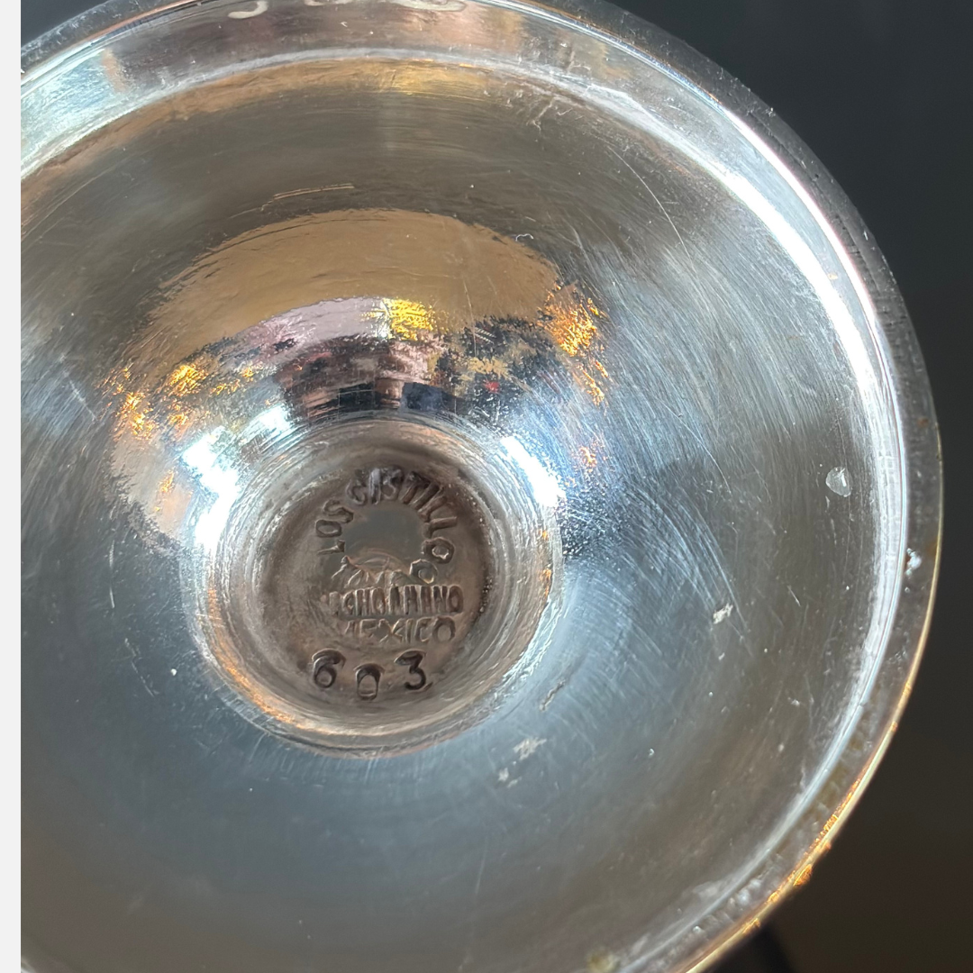 Vintage Los Castillo Taxco Mexican Silverplate Candleholder Pair