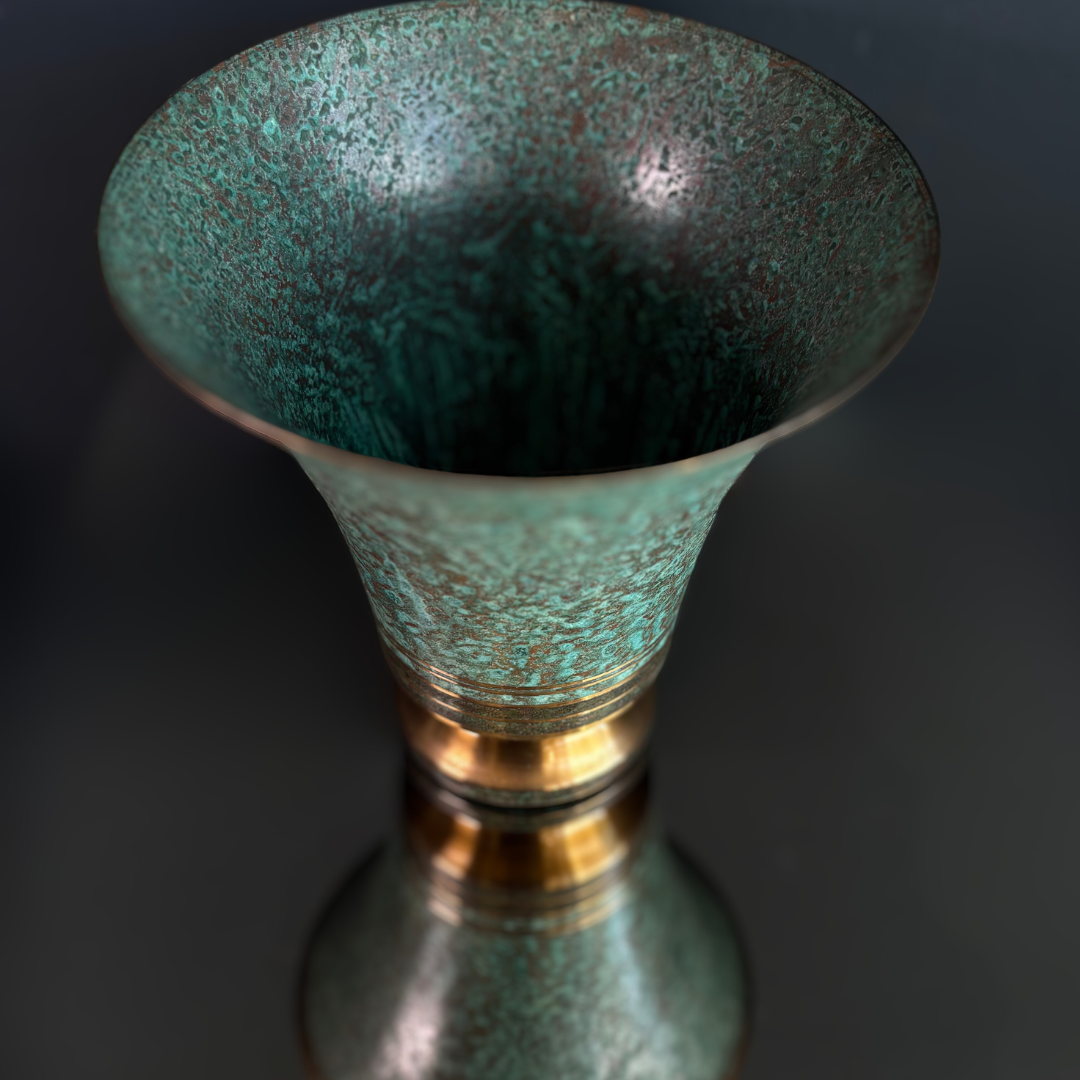 Vintage Carl Sorensen Bronze Verdigris Vase