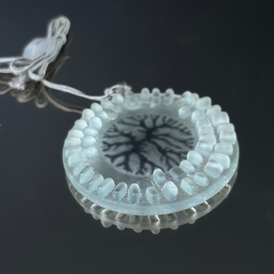 Vintage Higgins Glass Mid-Century Tree Pendant