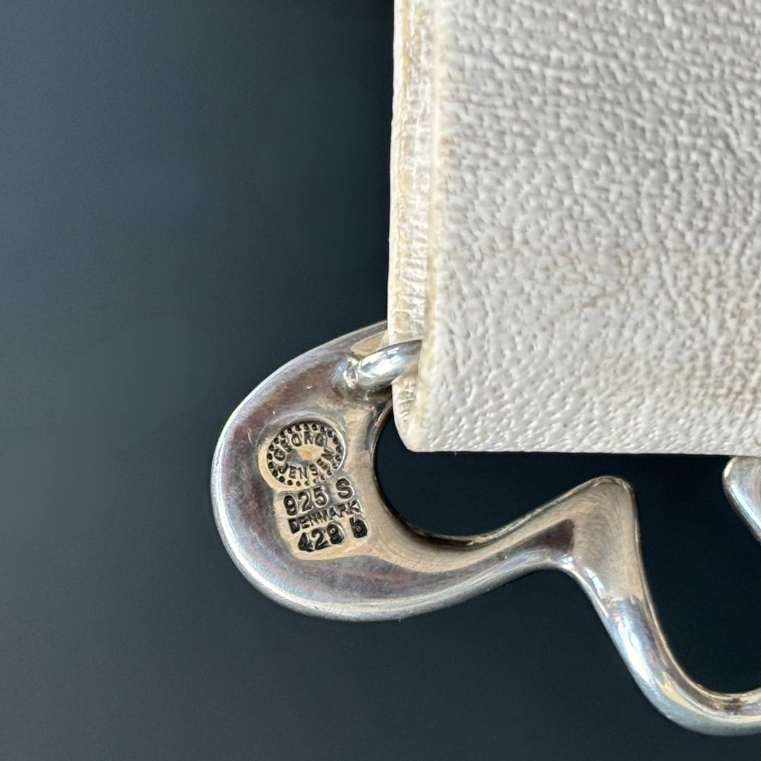 Vintage Georg Jensen Sterling & Leather Bracelet