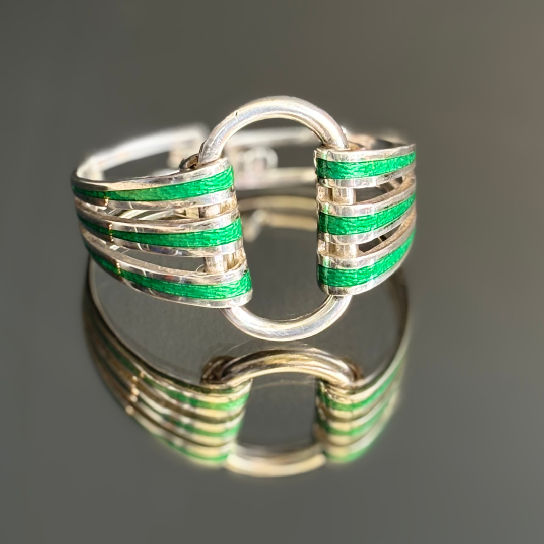 Vintage Italian Sterling & Enamel Bracelet