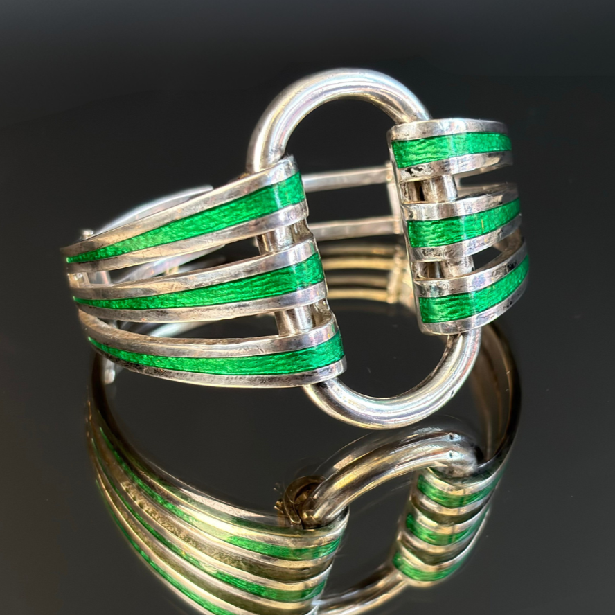 Vintage Italian Sterling & Enamel Bracelet