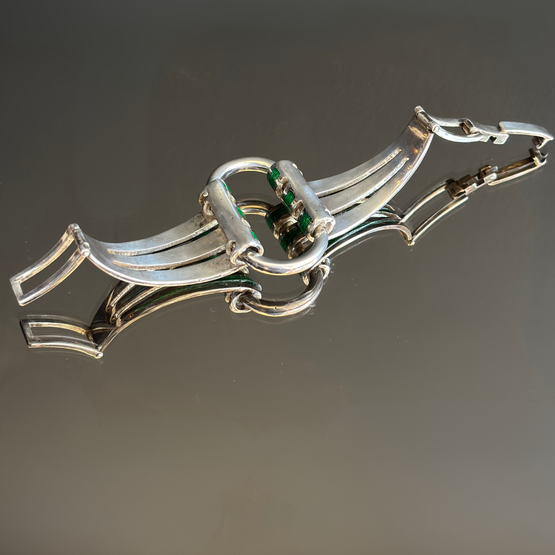 Vintage Italian Sterling & Enamel Bracelet