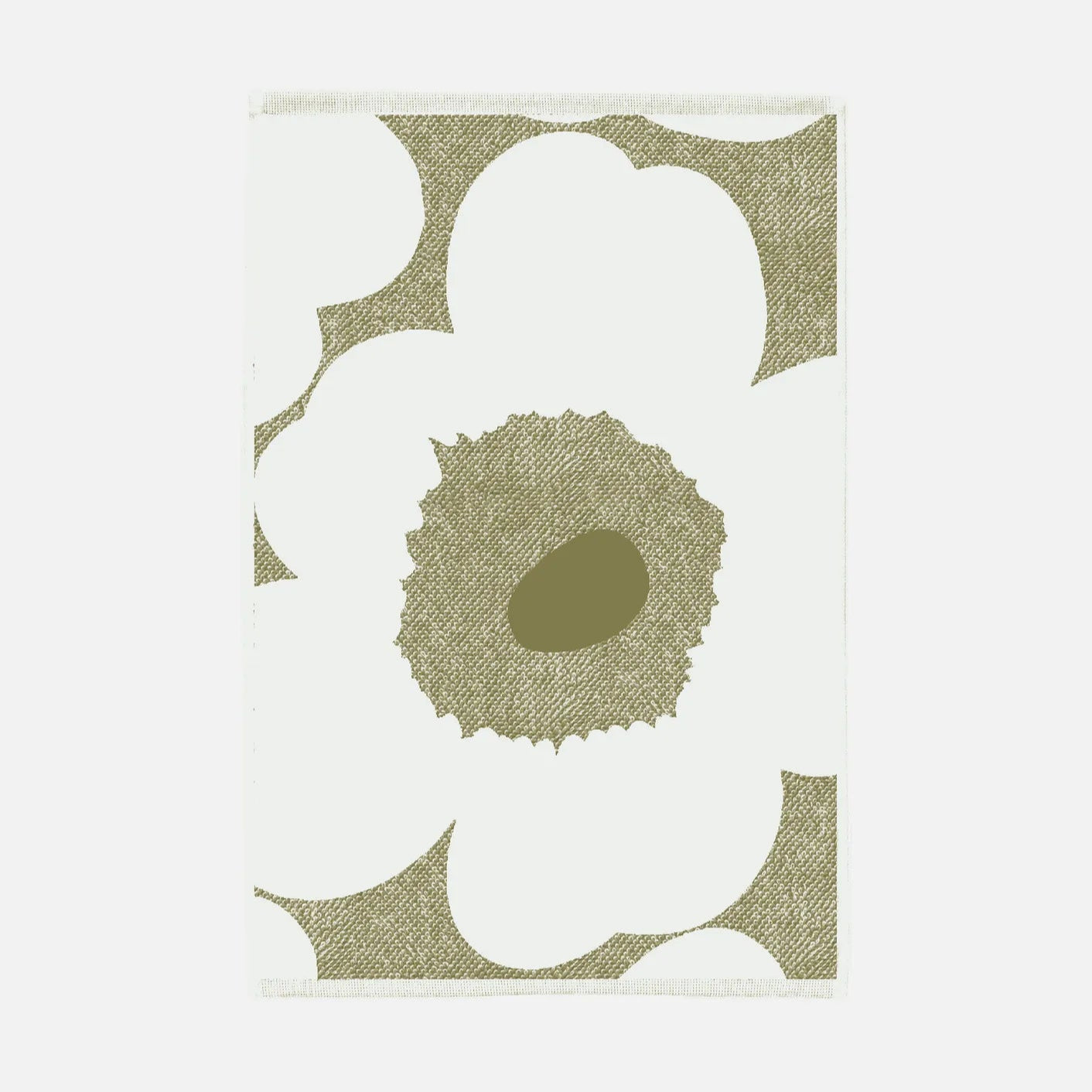 Marimekko Unikko Guest Towel in Green Umber and Cream