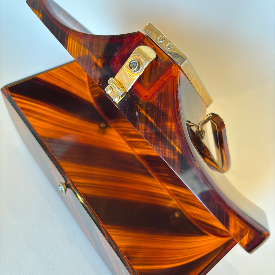 Vintage Tortoiseshell Lucite Purse (1127a)