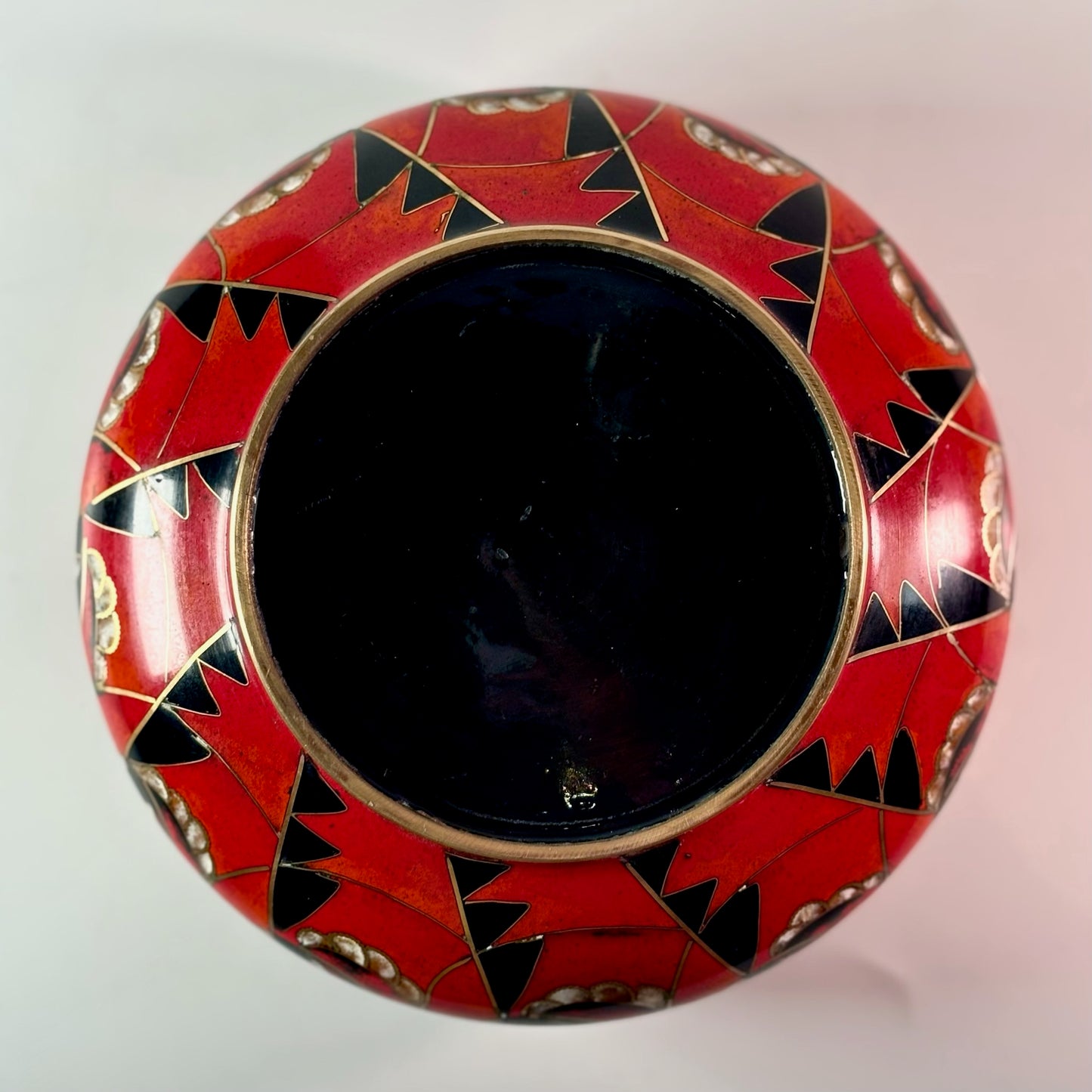 Vintage Art Deco Japanese Cloisonné Metal Decrorative Bowl bottom