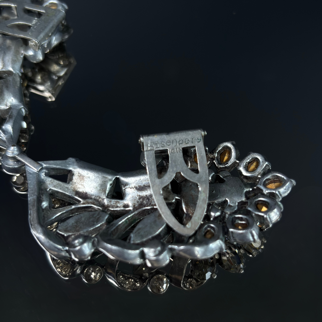 Vintage Eisenberg Originals Rhinestone Collar Clip Set