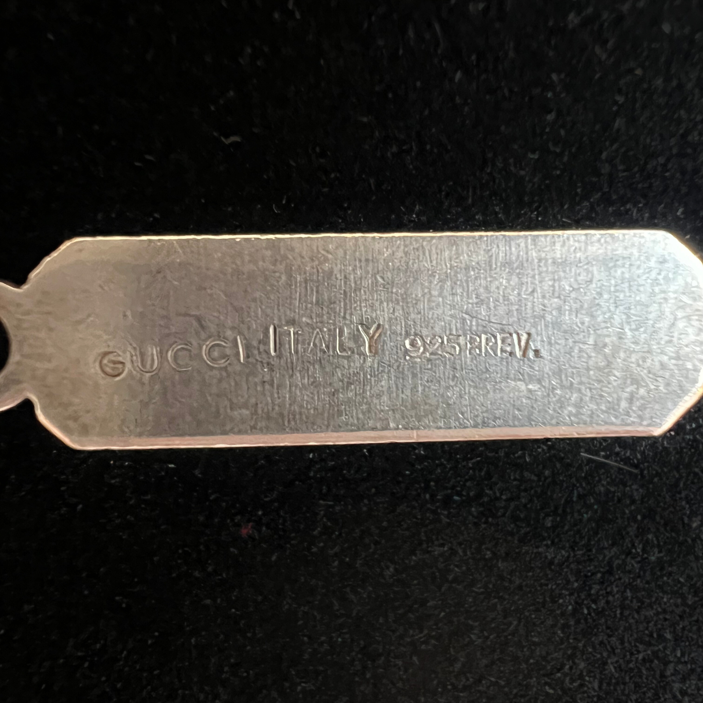 Vintage 1970s Gucci Sterling Silver & Enamel Long Necklace