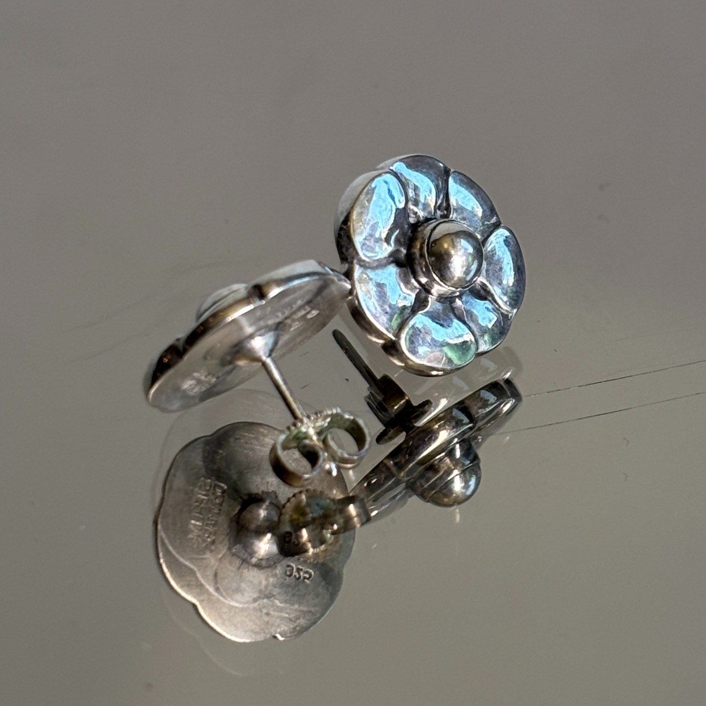 Vintage Georg Jensen Flower Earrings
