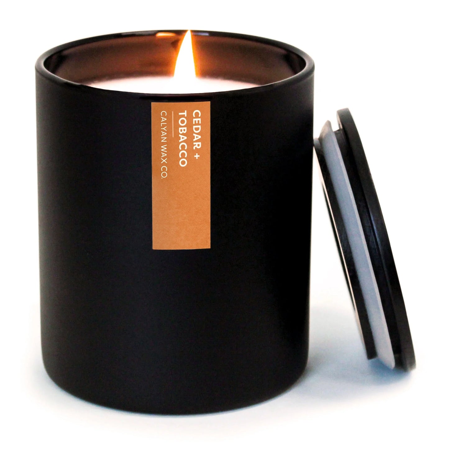 Calyan Matte Black Glass Tumbler Candle