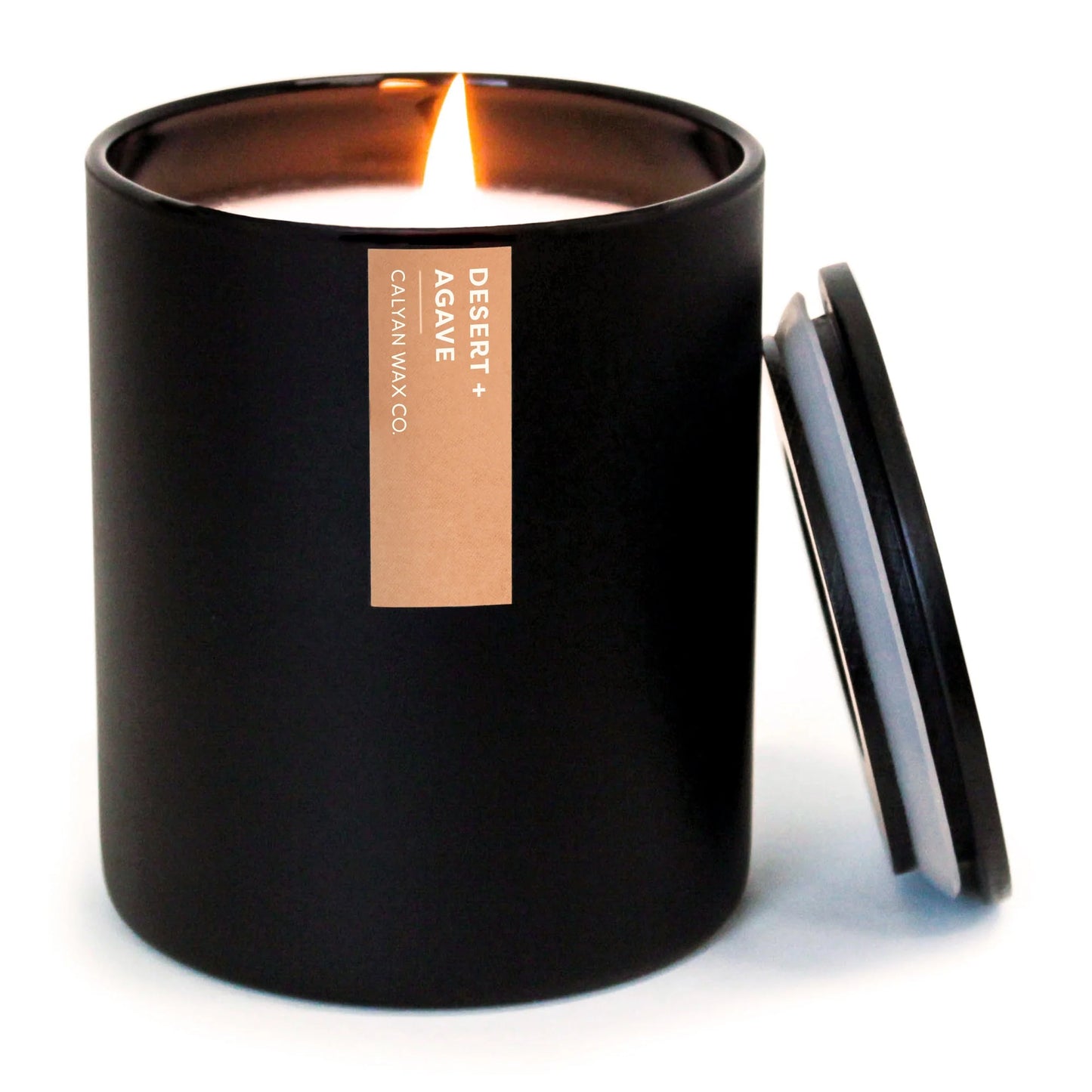 Calyan Matte Black Glass Tumbler Candle