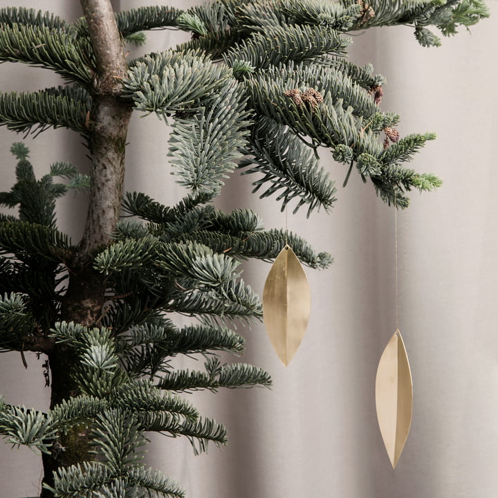 Ferm Living Leaf Brass Ornaments, Set of 4