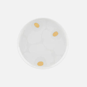 Marimekko Unikko White & Gold Round Plate, 13.5cm