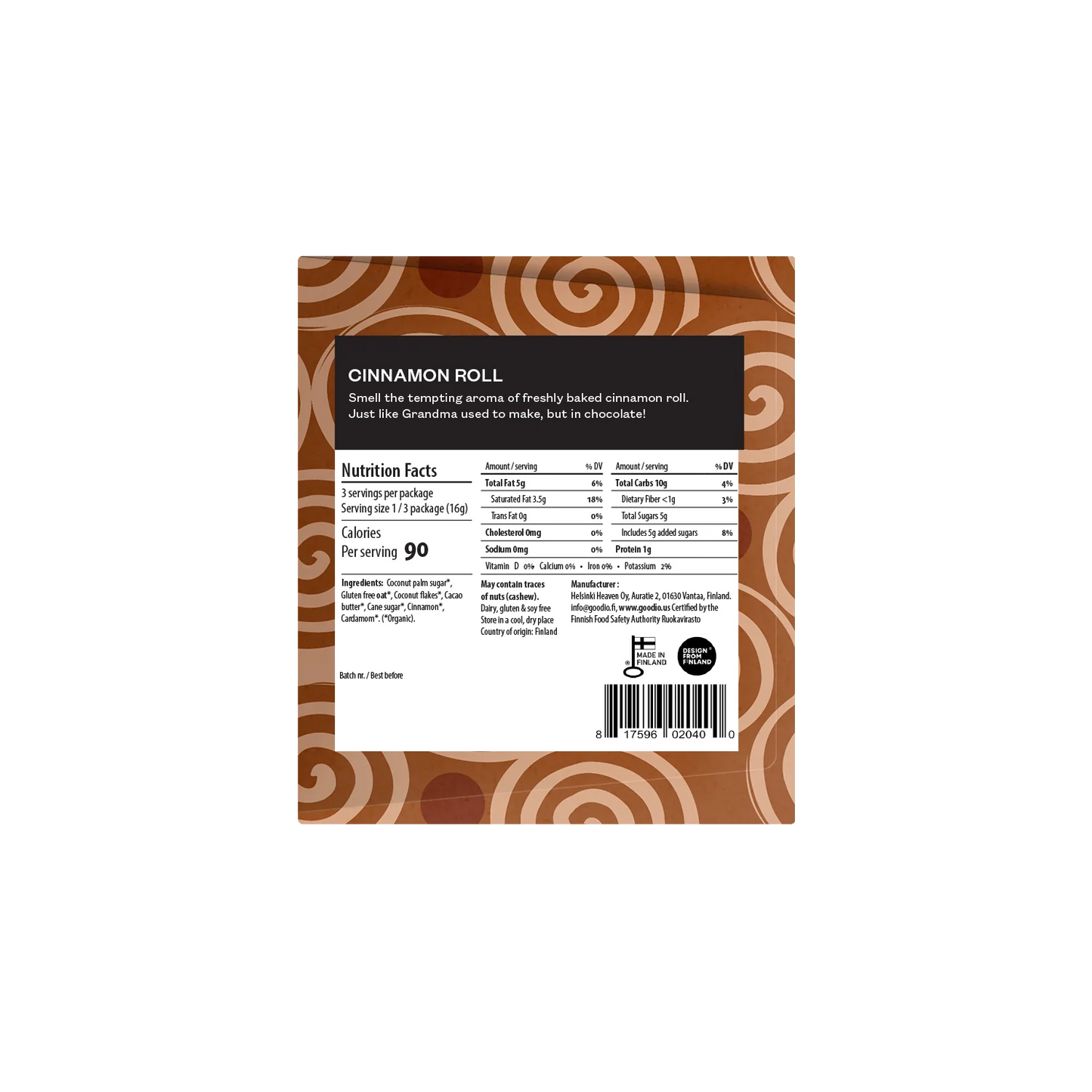 Goodio Cinnamon Roll White Chocolate