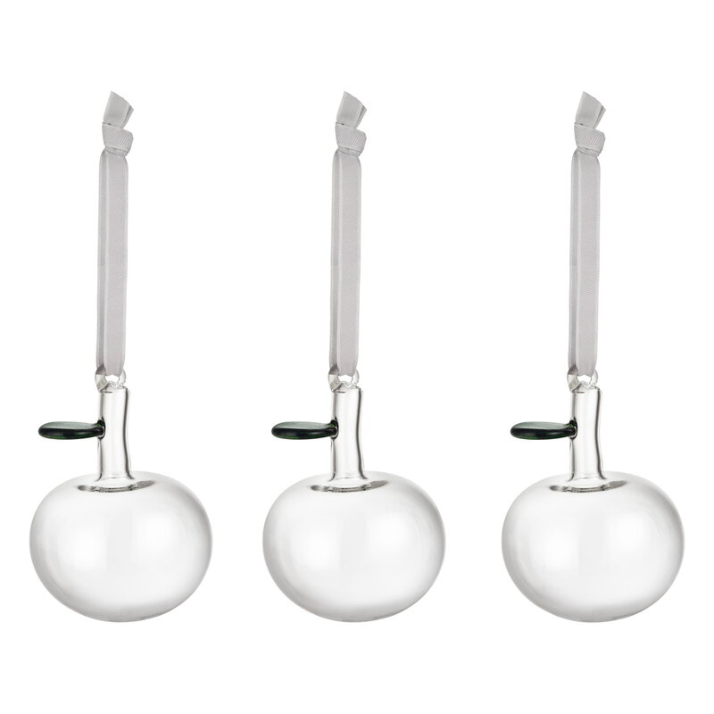 Iittala Toikka Glass Apple Ornament Set