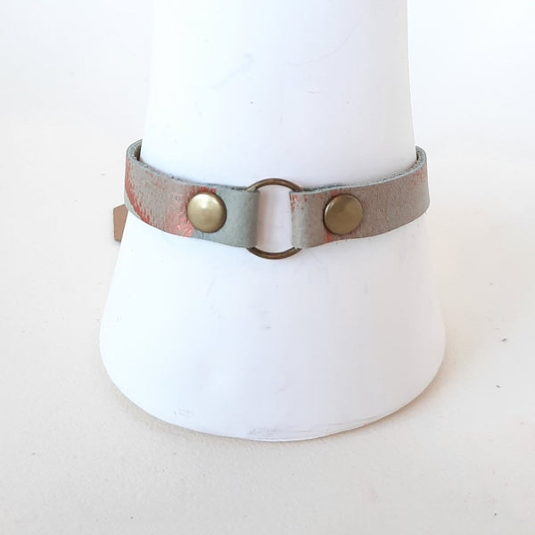 Permanent Baggage Leather Ring Bracelet