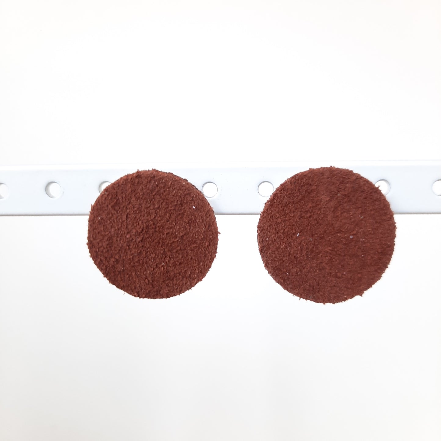 Permanent Baggage Leather Disc Earrings