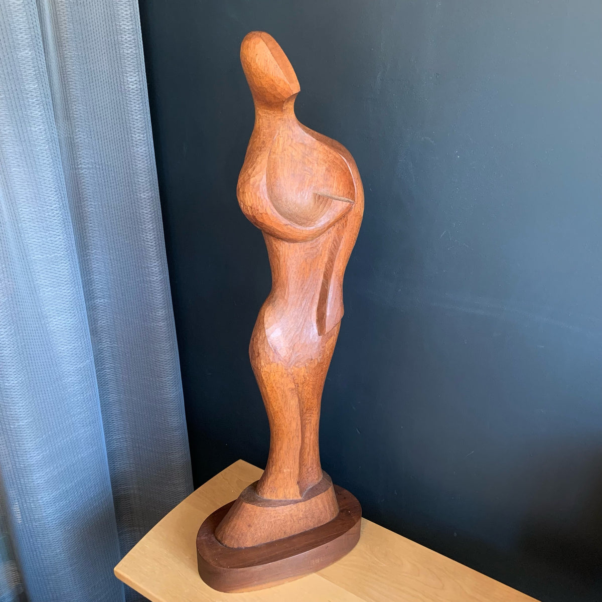 Vintage Mid Century Modern Biomorphic Wood Sculpture – Olson