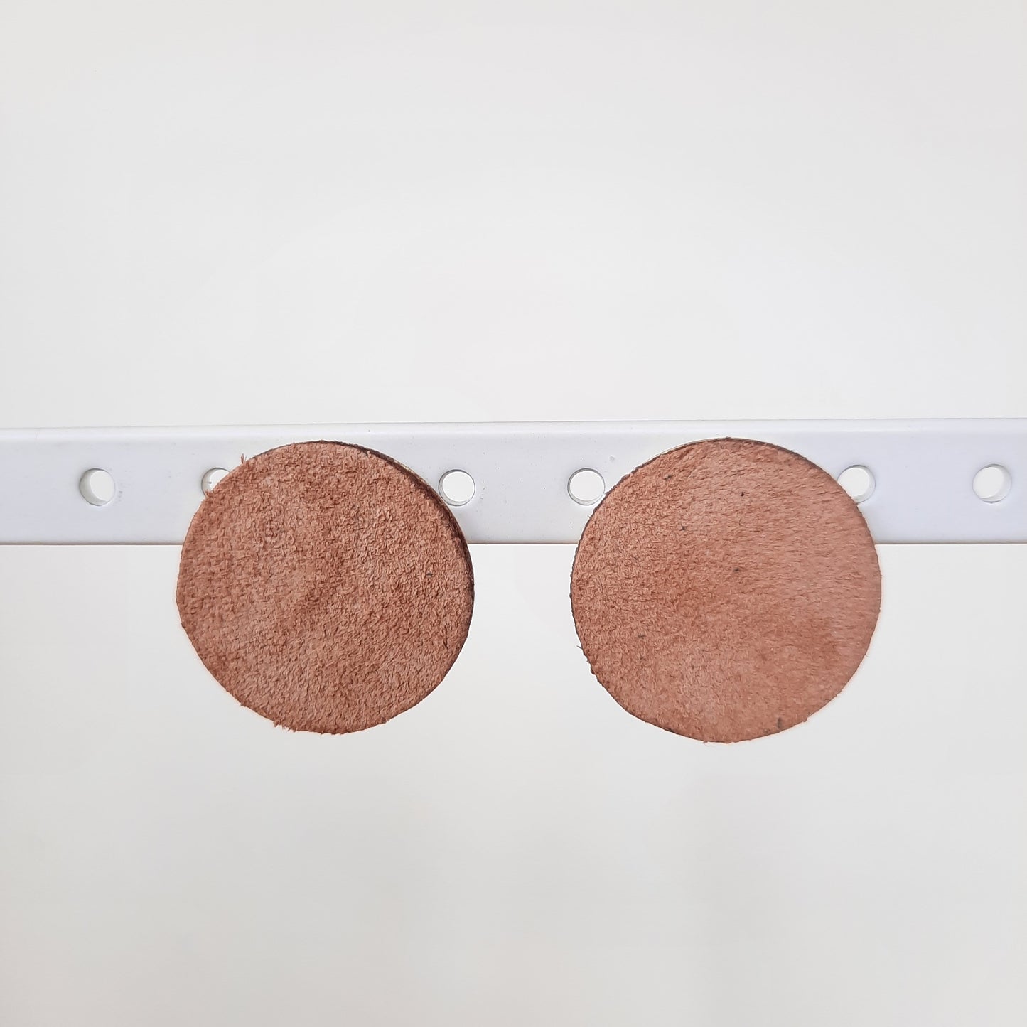 Permanent Baggage Leather Disc Earrings
