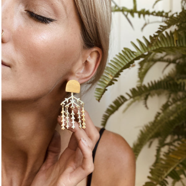 CIVAL Collective Ivy Cast Brass Earrings