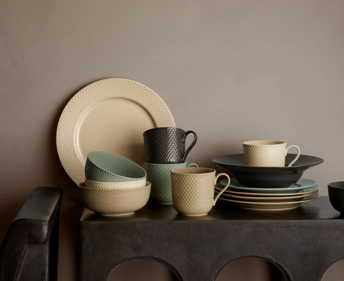 Lyngby Porcelæn - Rhombe Earth - 5.1" Salad / Soup Bowl