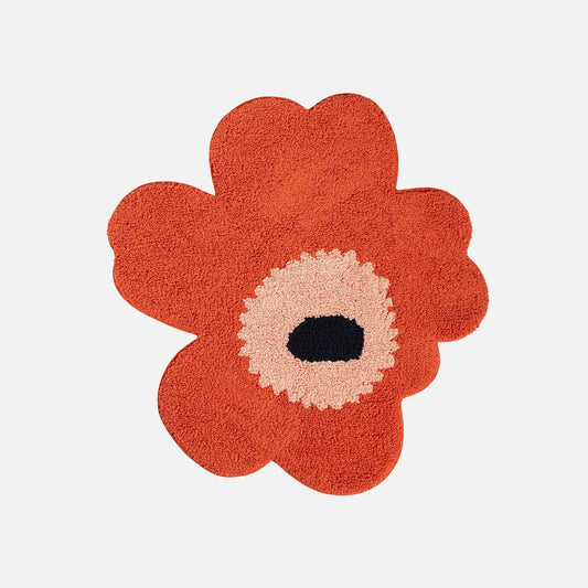 Marimekko Unikko Terry Bath Mat - Orange/Powder/Charcoal