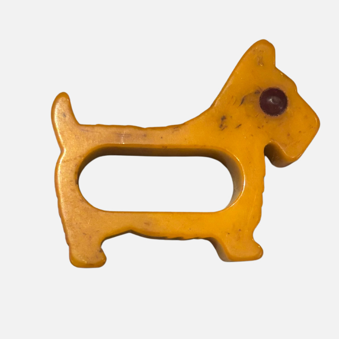 Vintage Catalin (Bakelite) Dog Napkin Ring