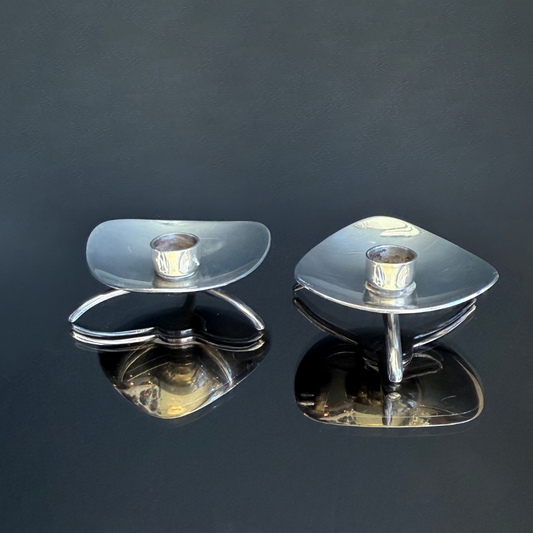 Vintage Cohr Denmark Alta Silverplated Mini Candle Holder Set
