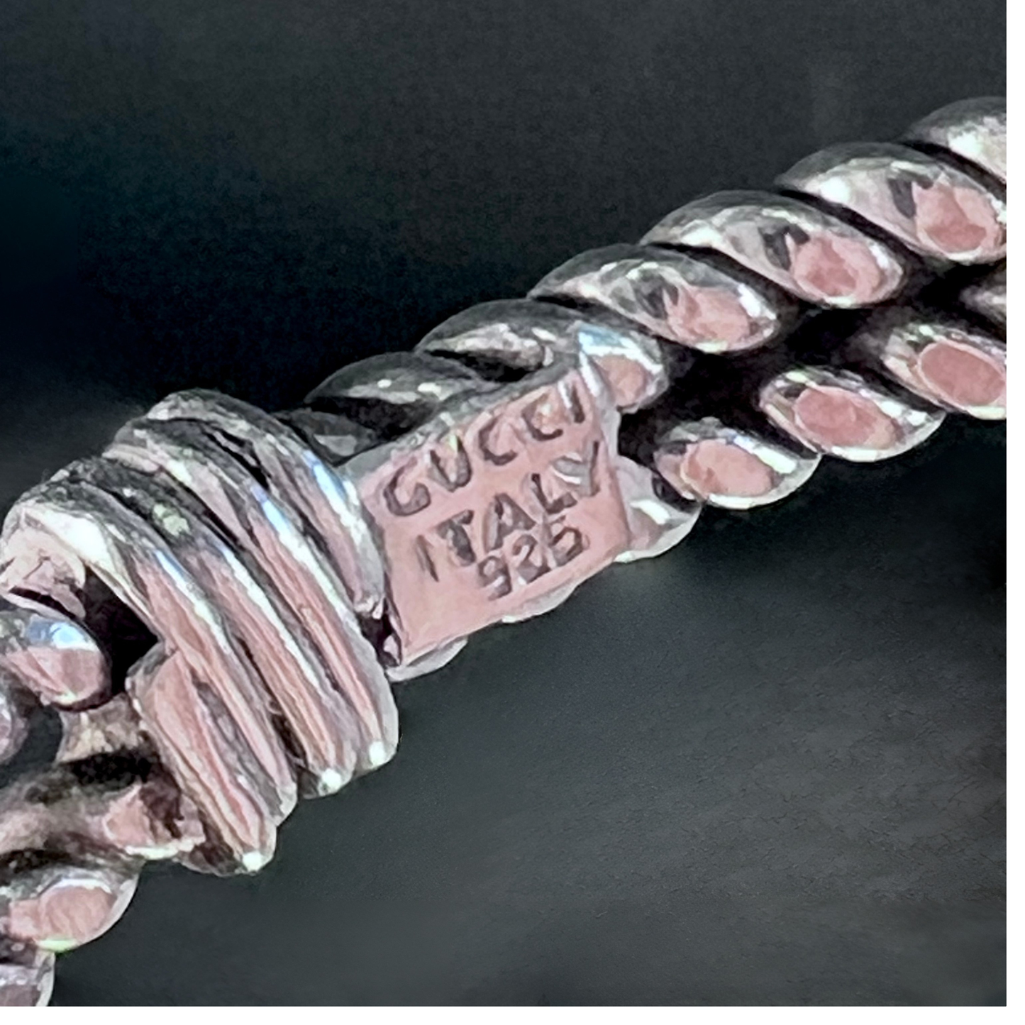 Vintage 1970s Gucci Sterling Silver Rope Bracelet