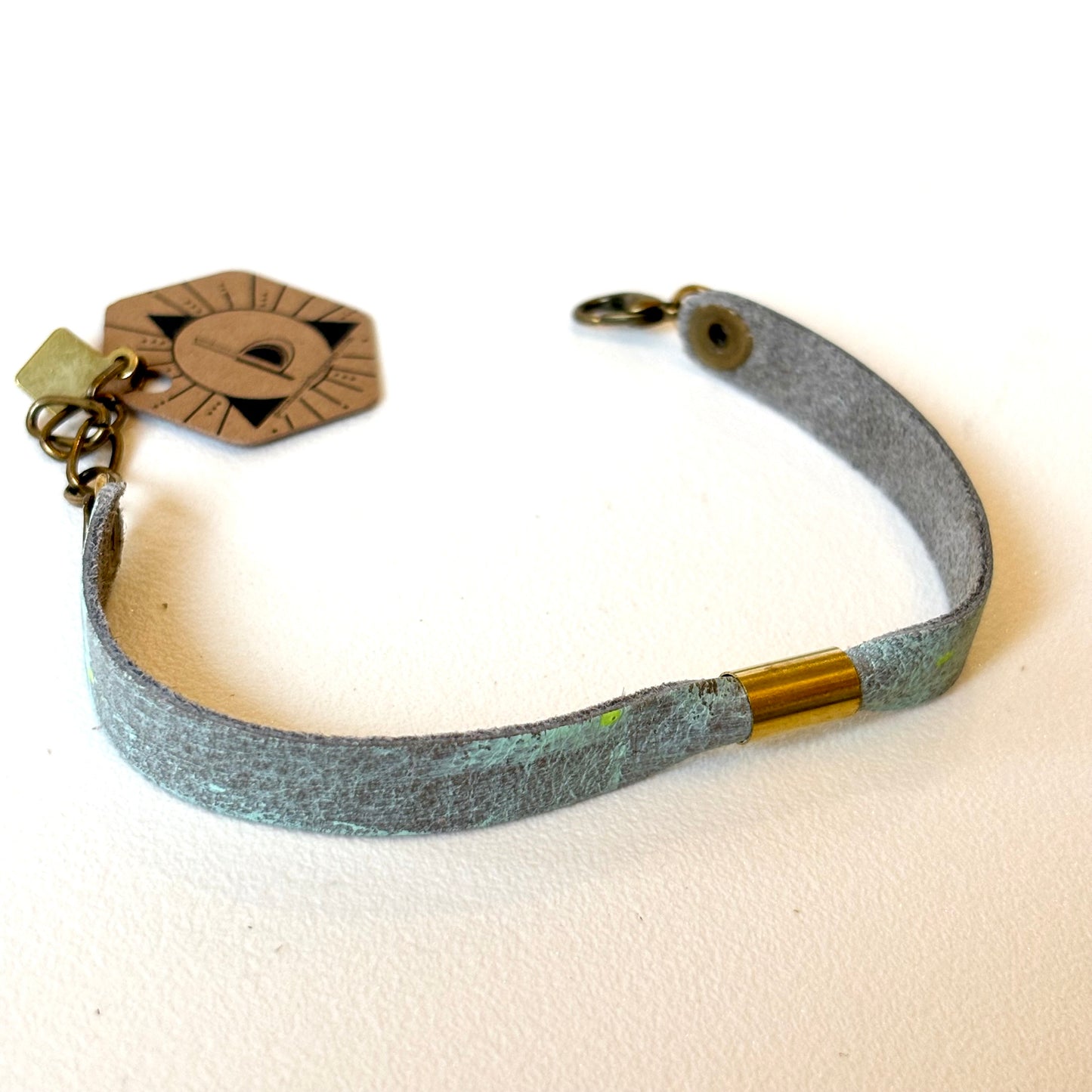 Permanent Baggage Leather Tube Bracelet