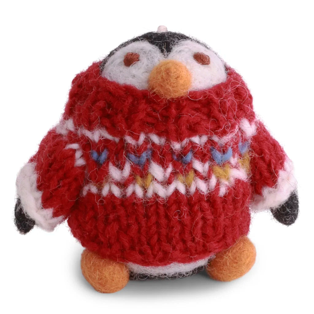Gry & Sif Felt Penguin w/ Sweater
