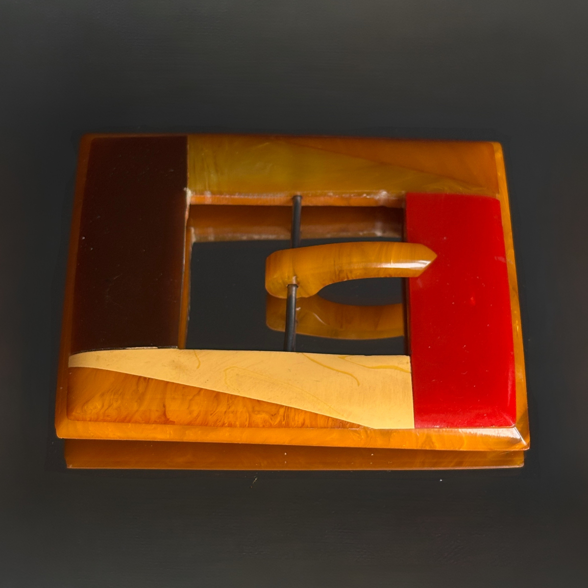 Vintage Bakelite Square Belt Buckle