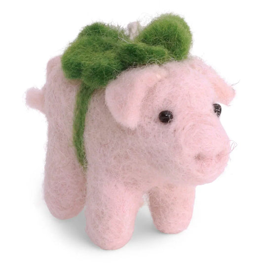 Gry & Sif Felt Pig w/ Clover Ornament