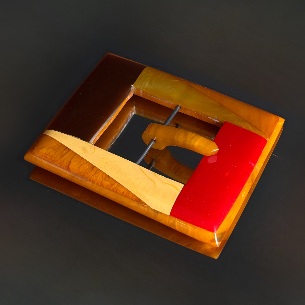 Vintage Bakelite Square Belt Buckle