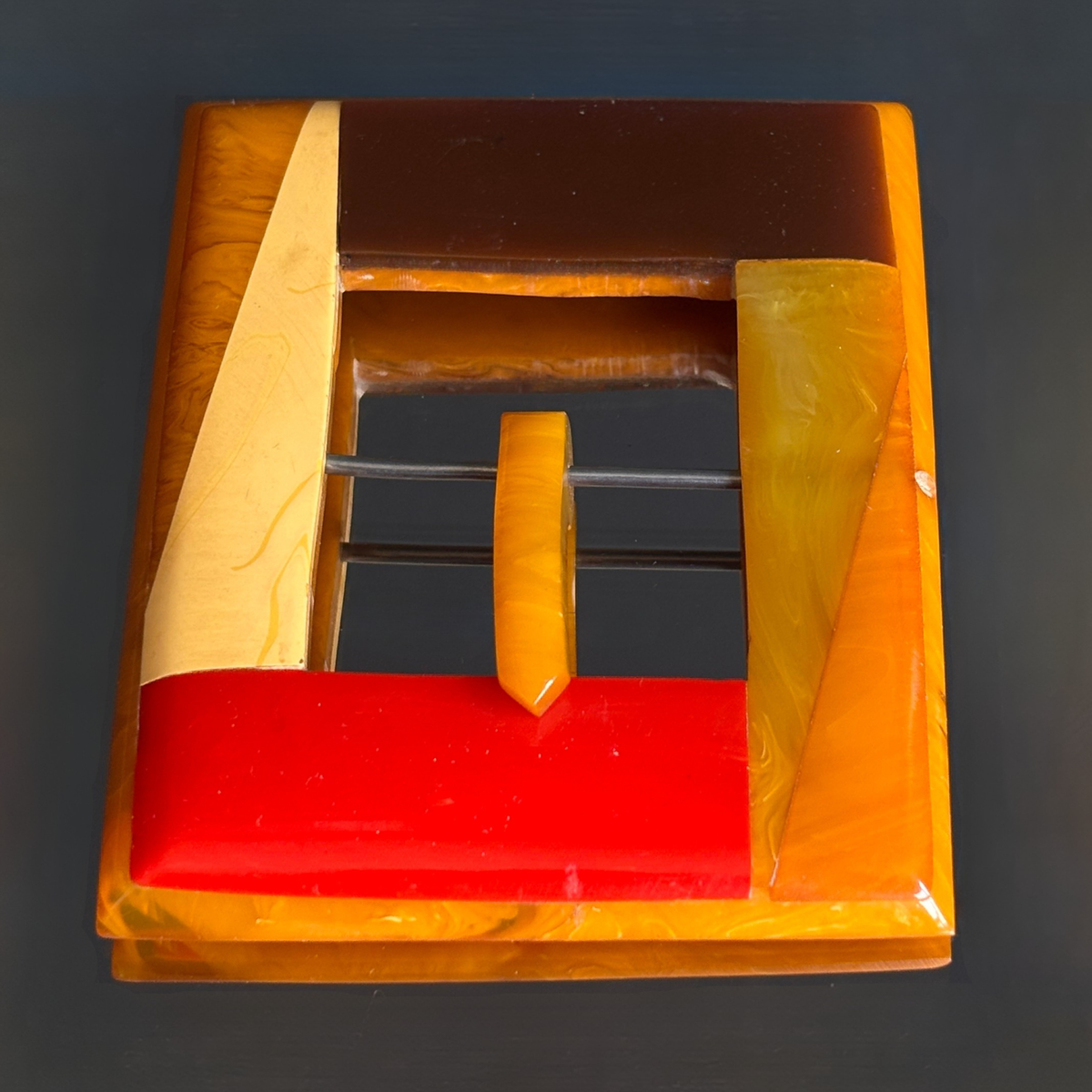 Vintage Bakelite Square Belt Buckle