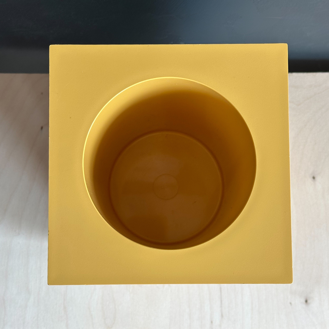 Michael Graves x Alessi yellow wine holder/cannister