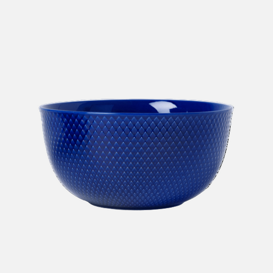 Lyngby Porcelæn - Rhombe Color - 8.7" Serve Bowl - Dark Blue