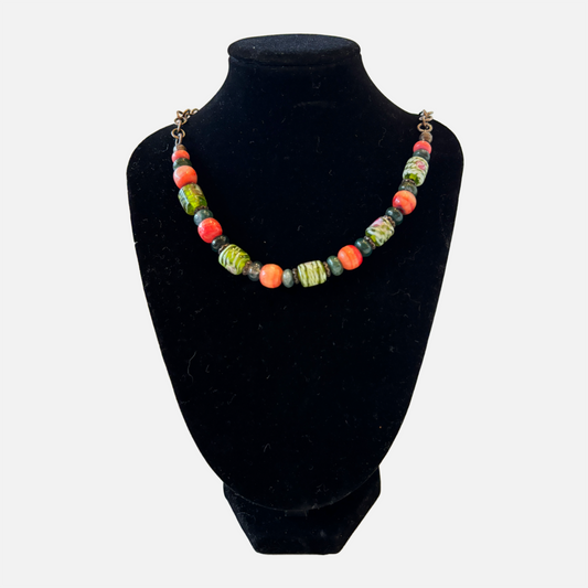 Spring Grass Beaded Necklace (63)