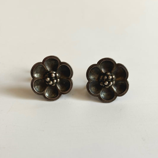 Vintage Georg Jensen Flower Screw-On Earrings