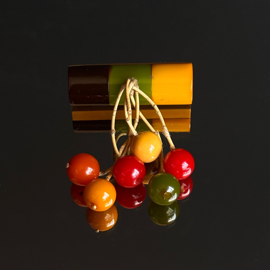 Vintage Bakelite Multicolor Balls Brooch