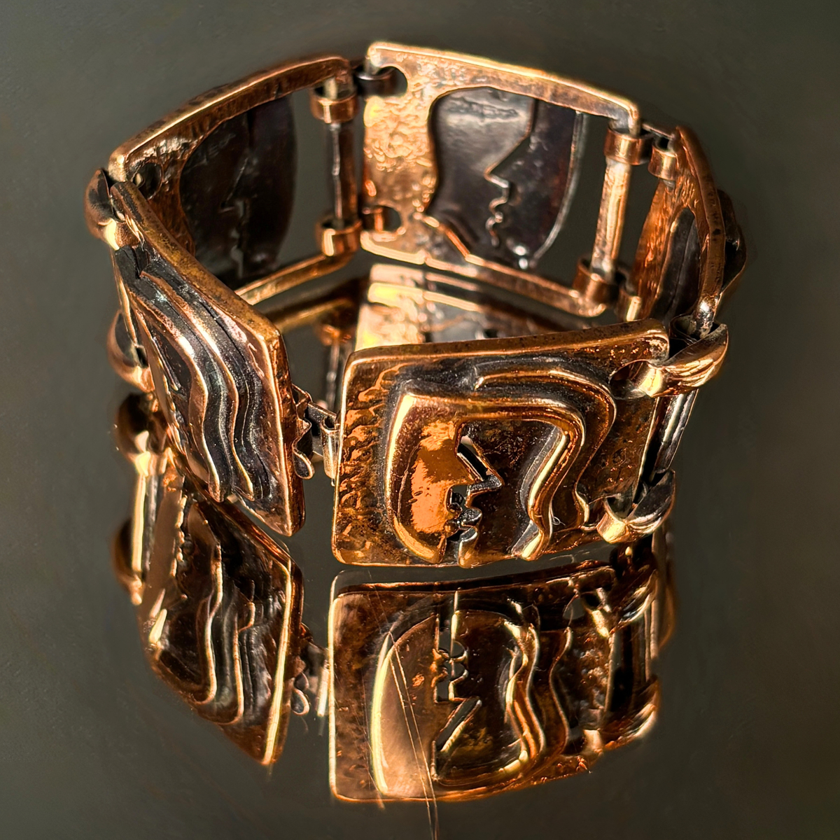 Vintage Rebajes Copper "The Kiss' Bracelet