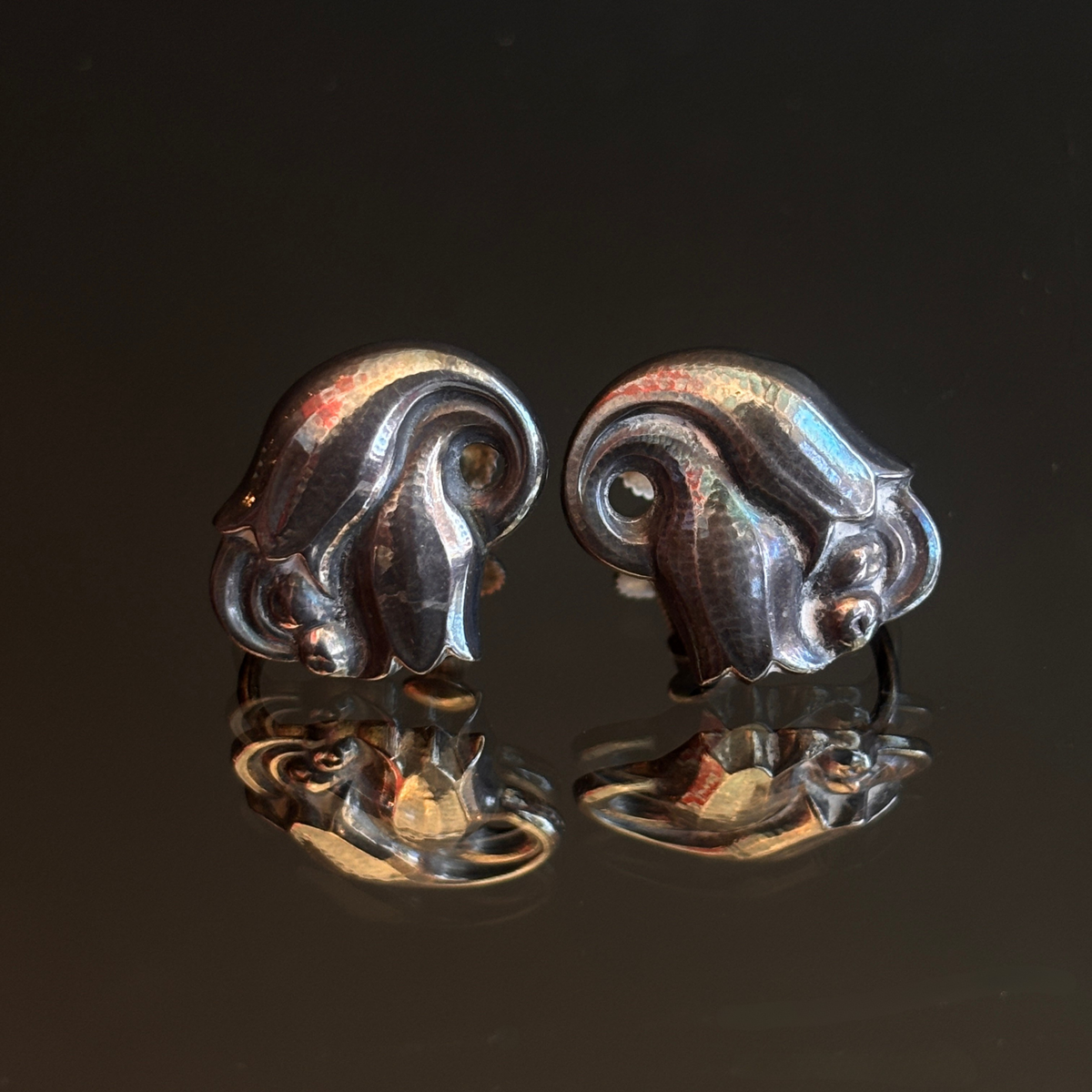 Vintage Georg Jensen Tulip Earrings #100
