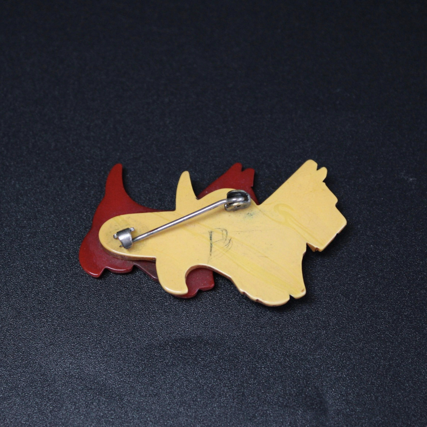 Vintage 1930's Bakelite Scottie Dogs Brooch